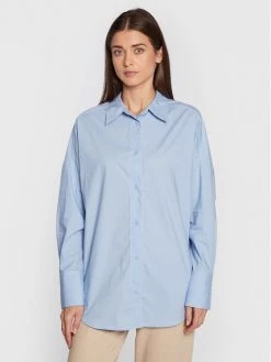 United Colors Of Benetton Γυναίκες Casual Πουκάμισα Πουκάμισο 5FCGDQ02F Μπλε Relaxed Fit Μπλε