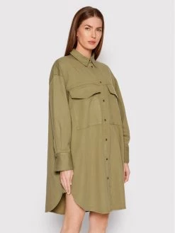 United Colors Of Benetton Γυναίκες Φορέματα σε Στυλ Πουκάμισο & Σεμιζιέ Φόρεμα πουκάμισο 45H6DV00M Πράσινο Regular Fit Πράσινο