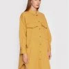 United Colors Of Benetton Γυναίκες Φορέματα σε Στυλ Πουκάμισο & Σεμιζιέ Φόρεμα πουκάμισο 45H6DV00M Κίτρινο Regular Fit Κίτρινο