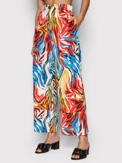 United Colors Of Benetton Γυναίκες Υφασμάτινα Παντελόνια Παντελόνι υφασμάτινο 4MKNDF00D Έγχρωμο Relaxed Fit Έγχρωμο