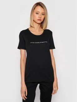 United Colors Of Benetton Γυναίκες T-shirts T-Shirt 3GA2E16A2 Μαύρο Regular Fit Μαύρο