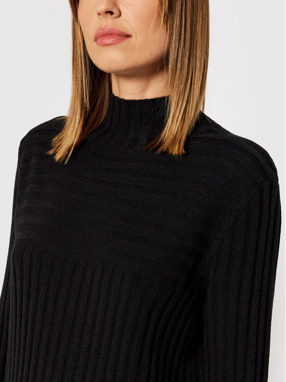 United Colors Of Benetton Γυναίκες Πλεκτά Φορέματα Φόρεμα υφασμάτινο 122NDV002 Μαύρο Regular Fit Μαύρο 3 United Colors Of Benetton Γυναίκες Πλεκτά Φορέματα Φόρεμα υφασμάτινο 122NDV002 Μαύρο Regular Fit Μαύρο - Image 3