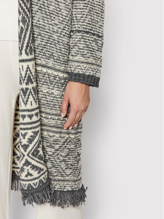 United Colors Of Benetton Γυναίκες Ζακέτες Ζακέτα 114GE9081 Γκρι Relaxed Fit Γκρι 4 United Colors Of Benetton Γυναίκες Ζακέτες Ζακέτα 114GE9081 Γκρι Relaxed Fit Γκρι - Image 4