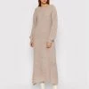 United Colors Of Benetton Γυναίκες Πλεκτά Φορέματα Φόρεμα υφασμάτινο 114UDV008 Μπεζ Relaxed Fit Μπεζ