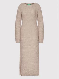 United Colors Of Benetton Γυναίκες Πλεκτά Φορέματα Φόρεμα υφασμάτινο 114UDV008 Μπεζ Relaxed Fit Μπεζ -United Colors Of Benetton Κατάστημα unnamed file 1677