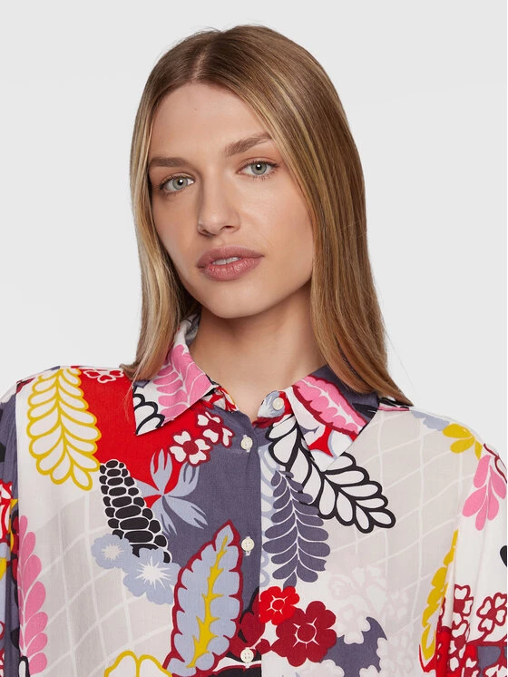 United Colors Of Benetton Γυναίκες Casual Πουκάμισα Πουκάμισο 5OAKDQ01O Έγχρωμο Relaxed Fit Έγχρωμο 4 United Colors Of Benetton Γυναίκες Casual Πουκάμισα Πουκάμισο 5OAKDQ01O Έγχρωμο Relaxed Fit Έγχρωμο - Image 4