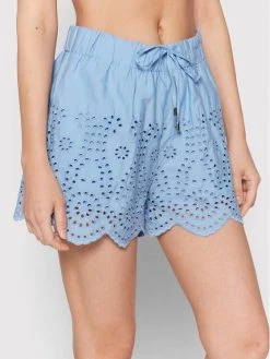 United Colors Of Benetton Γυναίκες Υφασμάτινα Σορτς Σορτς υφασμάτινο 43MCD9009 Μπλε Regular Fit Μπλε