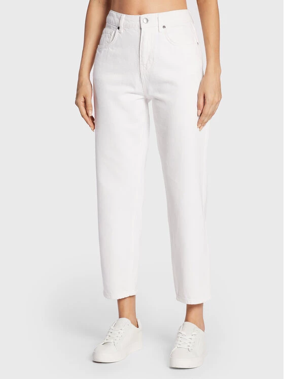 United Colors Of Benetton Γυναίκες Straight Leg Τζιν 4LYX575C3 Λευκό Mom Fit Λευκό 1 United Colors Of Benetton Γυναίκες Straight Leg Τζιν 4LYX575C3 Λευκό Mom Fit Λευκό