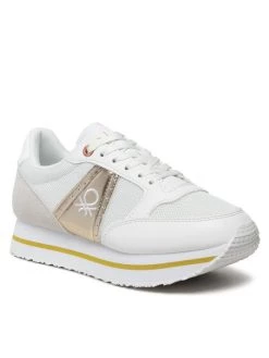 United Colors Of Benetton Γυναίκες Αθλητικά Bull Metal BTW213200 Λευκό Λευκό