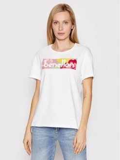 United Colors Of Benetton Γυναίκες T-shirts T-Shirt 3MI5D100R Λευκό Regular Fit Λευκό