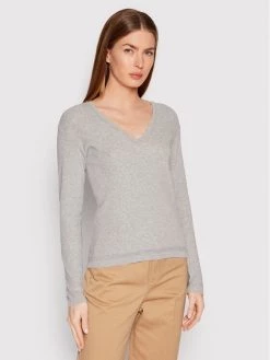 United Colors Of Benetton Γυναίκες Πουλόβερ 1091D4625 Γκρι Slim Fit Γκρι