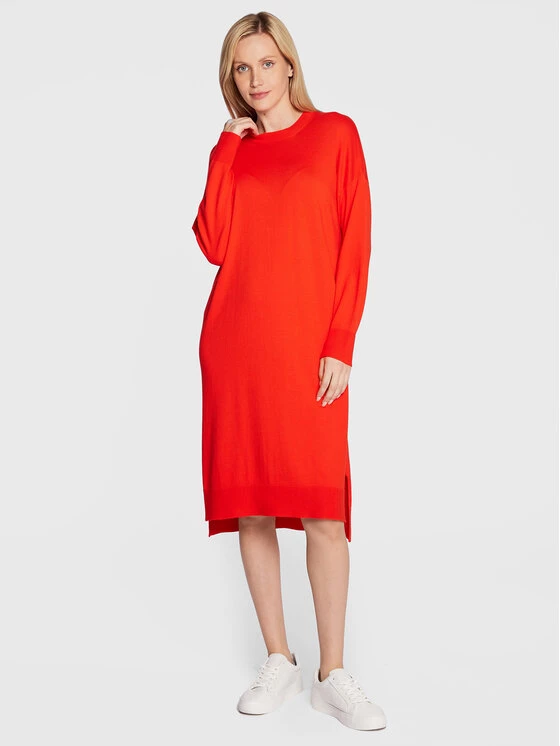 United Colors Of Benetton Γυναίκες Πλεκτά Φορέματα Φόρεμα υφασμάτινο 103CDV00H Κόκκινο Regular Fit Κόκκινο 2 United Colors Of Benetton Γυναίκες Πλεκτά Φορέματα Φόρεμα υφασμάτινο 103CDV00H Κόκκινο Regular Fit Κόκκινο - Image 2