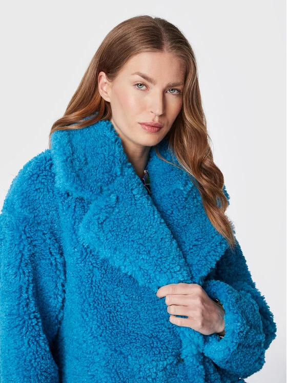 United Colors Of Benetton Γυναίκες Γούνες & Πανωφόρια από προβιά Δέρμα προβάτου 2EYHDN00R Μπλε Loose Fit Μπλε 4 United Colors Of Benetton Γυναίκες Γούνες & Πανωφόρια από προβιά Δέρμα προβάτου 2EYHDN00R Μπλε Loose Fit Μπλε - Image 4