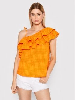 United Colors Of Benetton Γυναίκες Μπλουζάκια Μπλουζάκι 5ZRPDH002 Πορτοκαλί Regular Fit Πορτοκαλί