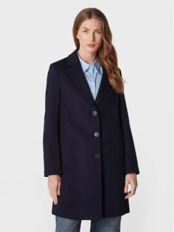 United Colors Of Benetton Γυναίκες Μεταβατικά Παλτά Μάλλινο παλτό 2YDTDN012 Σκούρο μπλε Regular Fit Σκούρο μπλε