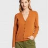 United Colors Of Benetton Γυναίκες Πουλόβερ Ζακέτα 1002D6879 Καφέ Regular Fit Καφέ