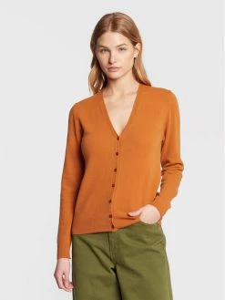 United Colors Of Benetton Γυναίκες Πουλόβερ Ζακέτα 1002D6879 Καφέ Regular Fit Καφέ