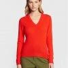 United Colors Of Benetton Γυναίκες Πουλόβερ 1002D4488 Κόκκινο Regular Fit Κόκκινο