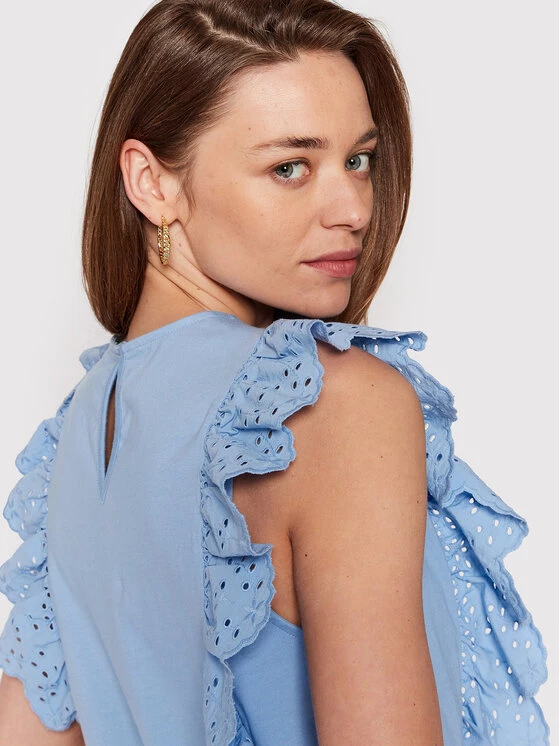 United Colors Of Benetton Γυναίκες Μπλουζάκια Μπλουζάκι 5PQYD101D Μπλε Regular Fit Μπλε 4 United Colors Of Benetton Γυναίκες Μπλουζάκια Μπλουζάκι 5PQYD101D Μπλε Regular Fit Μπλε - Image 4