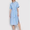 United Colors Of Benetton Γυναίκες Φορέματα σε Στυλ Πουκάμισο & Σεμιζιέ Φόρεμα πουκάμισο 4YCNDV00X Μπλε Regular Fit Μπλε