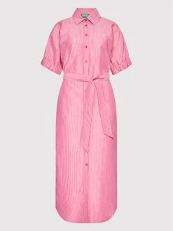 United Colors Of Benetton Γυναίκες Φορέματα σε Στυλ Πουκάμισο & Σεμιζιέ Φόρεμα πουκάμισο 4YCNDV00X Ροζ Regular Fit Ροζ -United Colors Of Benetton Κατάστημα unnamed file 2896