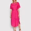 United Colors Of Benetton Γυναίκες Φορέματα σε Στυλ Πουκάμισο & Σεμιζιέ Φόρεμα πουκάμισο 4EW7DV01K Ροζ Regular Fit Ροζ