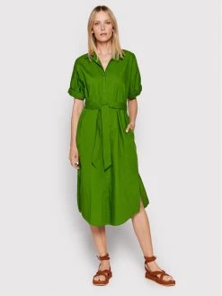 United Colors Of Benetton Γυναίκες Φορέματα σε Στυλ Πουκάμισο & Σεμιζιέ Φόρεμα πουκάμισο 4EW7DV01K Πράσινο Regular Fit Πράσινο