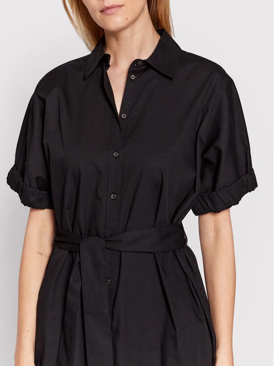 United Colors Of Benetton Γυναίκες Φορέματα σε Στυλ Πουκάμισο & Σεμιζιέ Φόρεμα πουκάμισο 4EW7DV01K Μαύρο Regular Fit Μαύρο 4 United Colors Of Benetton Γυναίκες Φορέματα σε Στυλ Πουκάμισο & Σεμιζιέ Φόρεμα πουκάμισο 4EW7DV01K Μαύρο Regular Fit Μαύρο - Image 4