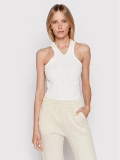 United Colors Of Benetton Γυναίκες Tops Τοπ 3G0WDH003 Λευκό Slim Fit Λευκό