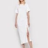 United Colors Of Benetton Γυναίκες Καθημερινά Φορέματα Φόρεμα καθημερινό 3BL0DV008 Λευκό Regular Fit Λευκό