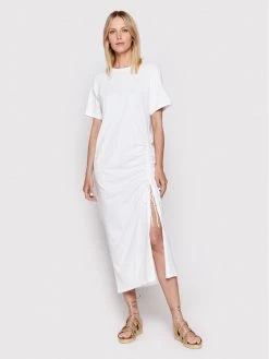 United Colors Of Benetton Γυναίκες Καθημερινά Φορέματα Φόρεμα καθημερινό 3BL0DV008 Λευκό Regular Fit Λευκό