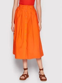 United Colors Of Benetton Γυναίκες Midi Φούστα σε γραμμή Α 4AY3D000H Πορτοκαλί Regular Fit Πορτοκαλί