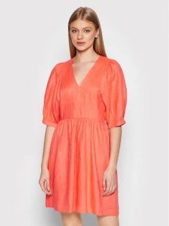 United Colors Of Benetton Γυναίκες Καθημερινά Φορέματα Φόρεμα καθημερινό 4AGHDV01I Πορτοκαλί Regular Fit Πορτοκαλί