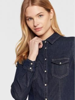 United Colors Of Benetton Γυναίκες Casual Πουκάμισα Τζιν πουκάμισο 5IBFDQ021 Σκούρο μπλε Regular Fit Σκούρο μπλε -United Colors Of Benetton Κατάστημα unnamed file 3221