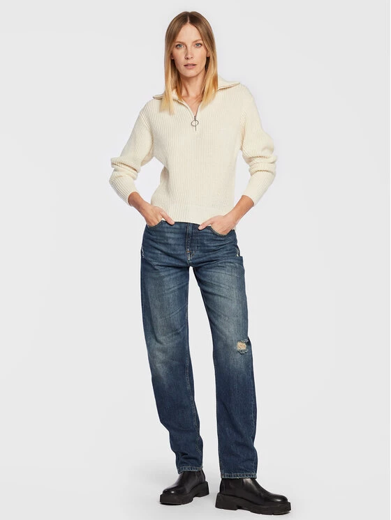 United Colors Of Benetton Γυναίκες Πουλόβερ 1244D300A Εκρού Slim Fit Εκρού 2 United Colors Of Benetton Γυναίκες Πουλόβερ 1244D300A Εκρού Slim Fit Εκρού - Image 2