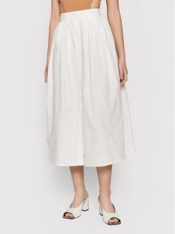 United Colors Of Benetton Κατάστημα 9 United Colors Of Benetton Γυναίκες Midi Φούστα σε γραμμή Α 4AY3D000H Λευκό Regular Fit Λευκό