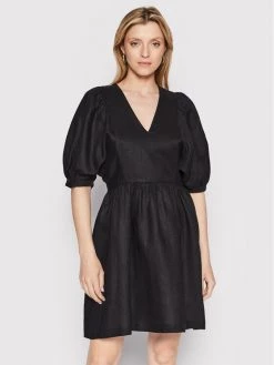 United Colors Of Benetton Γυναίκες Καθημερινά Φορέματα Φόρεμα καθημερινό 4AGHDV01I Μαύρο Regular Fit Μαύρο