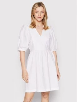 United Colors Of Benetton Γυναίκες Καθημερινά Φορέματα Φόρεμα καθημερινό 4AGHDV01I Λευκό Regular Fit Λευκό