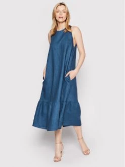 United Colors Of Benetton Γυναίκες Καλοκαιρινά Φορέματα Φόρεμα καλοκαιρινό 4AGHDV01J Σκούρο μπλε Regular Fit Σκούρο μπλε