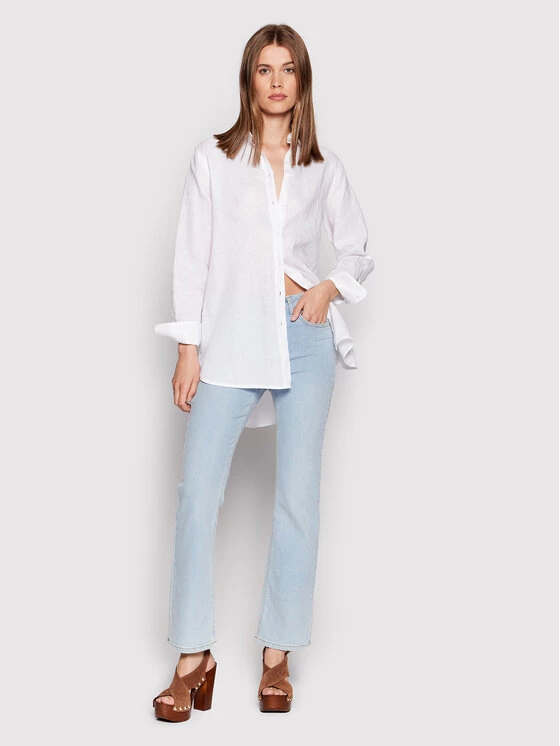 United Colors Of Benetton Γυναίκες Casual Πουκάμισα Πουκάμισο 5BMLDQ001 Λευκό Oversize Λευκό 2 United Colors Of Benetton Γυναίκες Casual Πουκάμισα Πουκάμισο 5BMLDQ001 Λευκό Oversize Λευκό - Image 2