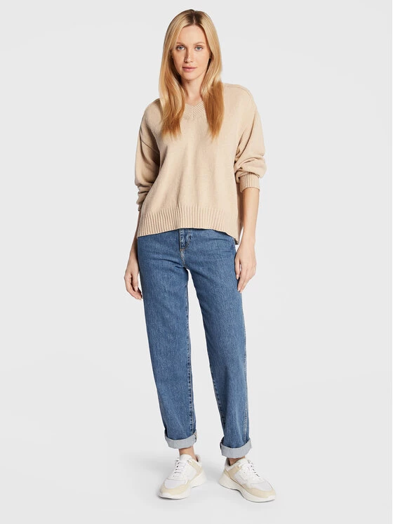 United Colors Of Benetton Γυναίκες Πουλόβερ 1040D400B Μπεζ Regular Fit Μπεζ 2 United Colors Of Benetton Γυναίκες Πουλόβερ 1040D400B Μπεζ Regular Fit Μπεζ - Image 2