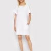 United Colors Of Benetton Γυναίκες Καθημερινά Φορέματα Φόρεμα καθημερινό 3BL0DV003 Λευκό Relaxed Fit Λευκό