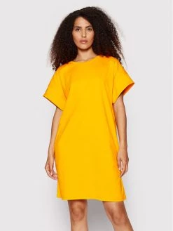 United Colors Of Benetton Γυναίκες Καθημερινά Φορέματα Φόρεμα καθημερινό 3BL0DV003 Πορτοκαλί Relaxed Fit Πορτοκαλί