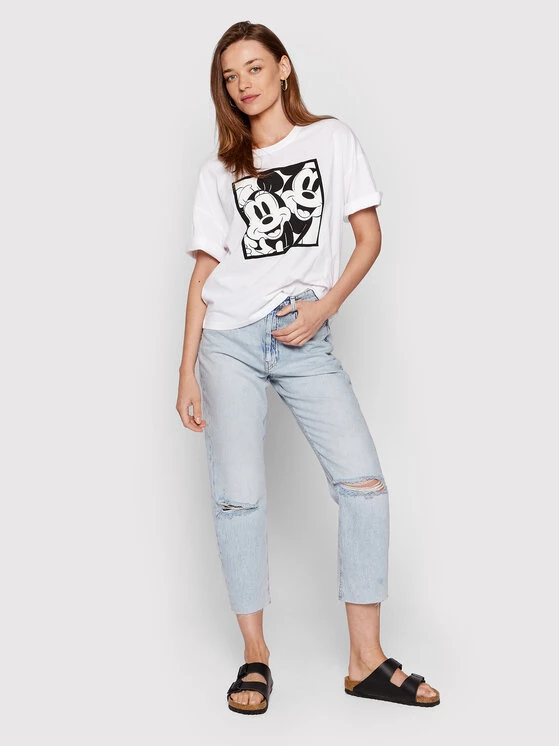 United Colors Of Benetton Γυναίκες T-shirts T-Shirt DISNEY 3I1XD101I Λευκό Oversize Λευκό 2 United Colors Of Benetton Γυναίκες T-shirts T-Shirt DISNEY 3I1XD101I Λευκό Oversize Λευκό - Image 2