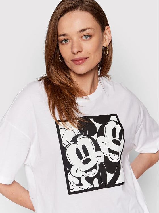 United Colors Of Benetton Γυναίκες T-shirts T-Shirt DISNEY 3I1XD101I Λευκό Oversize Λευκό 4 United Colors Of Benetton Γυναίκες T-shirts T-Shirt DISNEY 3I1XD101I Λευκό Oversize Λευκό - Image 4