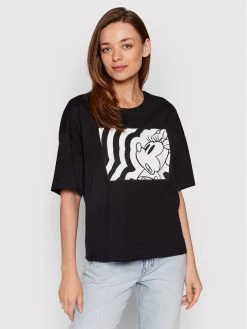 United Colors Of Benetton Γυναίκες T-shirts T-Shirt DISNEY 3I1XD101I Μαύρο Oversize Μαύρο