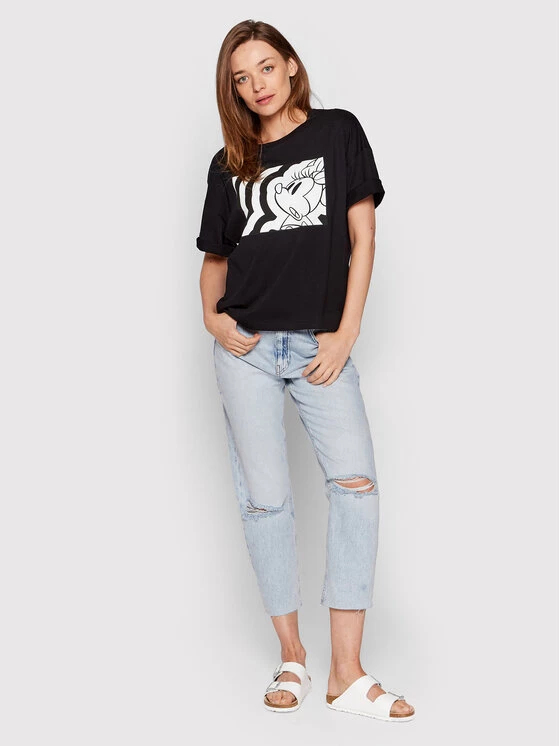 United Colors Of Benetton Γυναίκες T-shirts T-Shirt DISNEY 3I1XD101I Μαύρο Oversize Μαύρο 2 United Colors Of Benetton Γυναίκες T-shirts T-Shirt DISNEY 3I1XD101I Μαύρο Oversize Μαύρο - Image 2