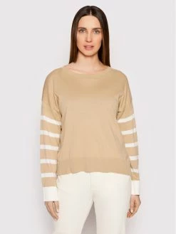 United Colors Of Benetton Γυναίκες Πουλόβερ 102ME1N93 Μπεζ Relaxed Fit Μπεζ