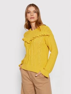 United Colors Of Benetton Γυναίκες Πουλόβερ 111TD100F Κίτρινο Regular Fit Κίτρινο