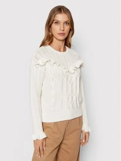 United Colors Of Benetton Γυναίκες Πουλόβερ 111TD100F Λευκό Regular Fit Λευκό